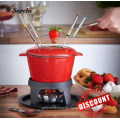 Gusseisen Emaille Koch-Tool Fondue-Set